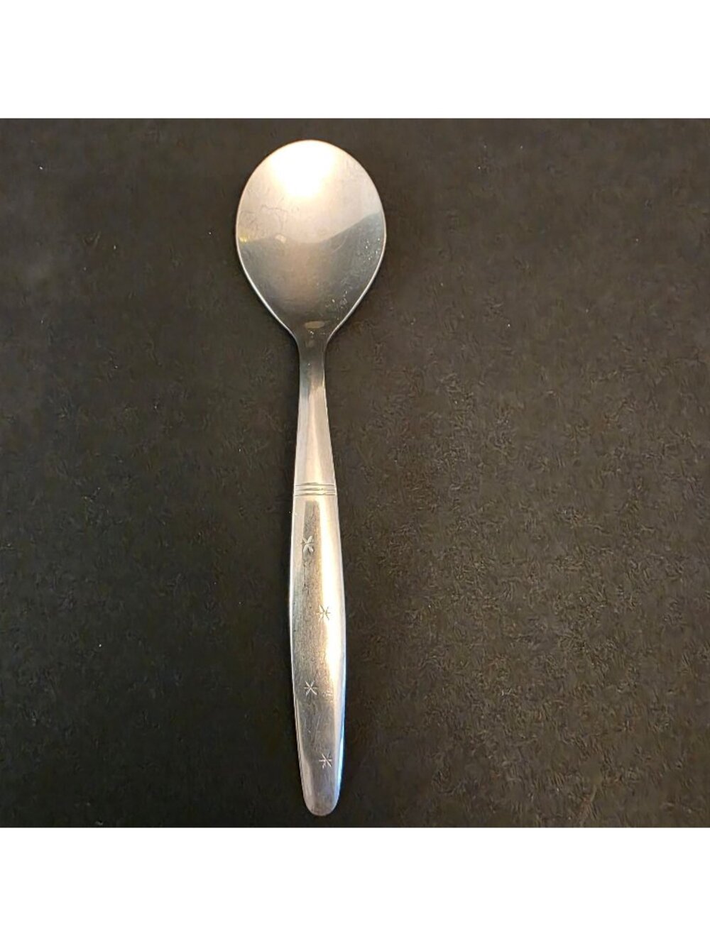 Vintage Stainless USA Teaspoon With Starburst Design - Mid-Century Modern Flatwa